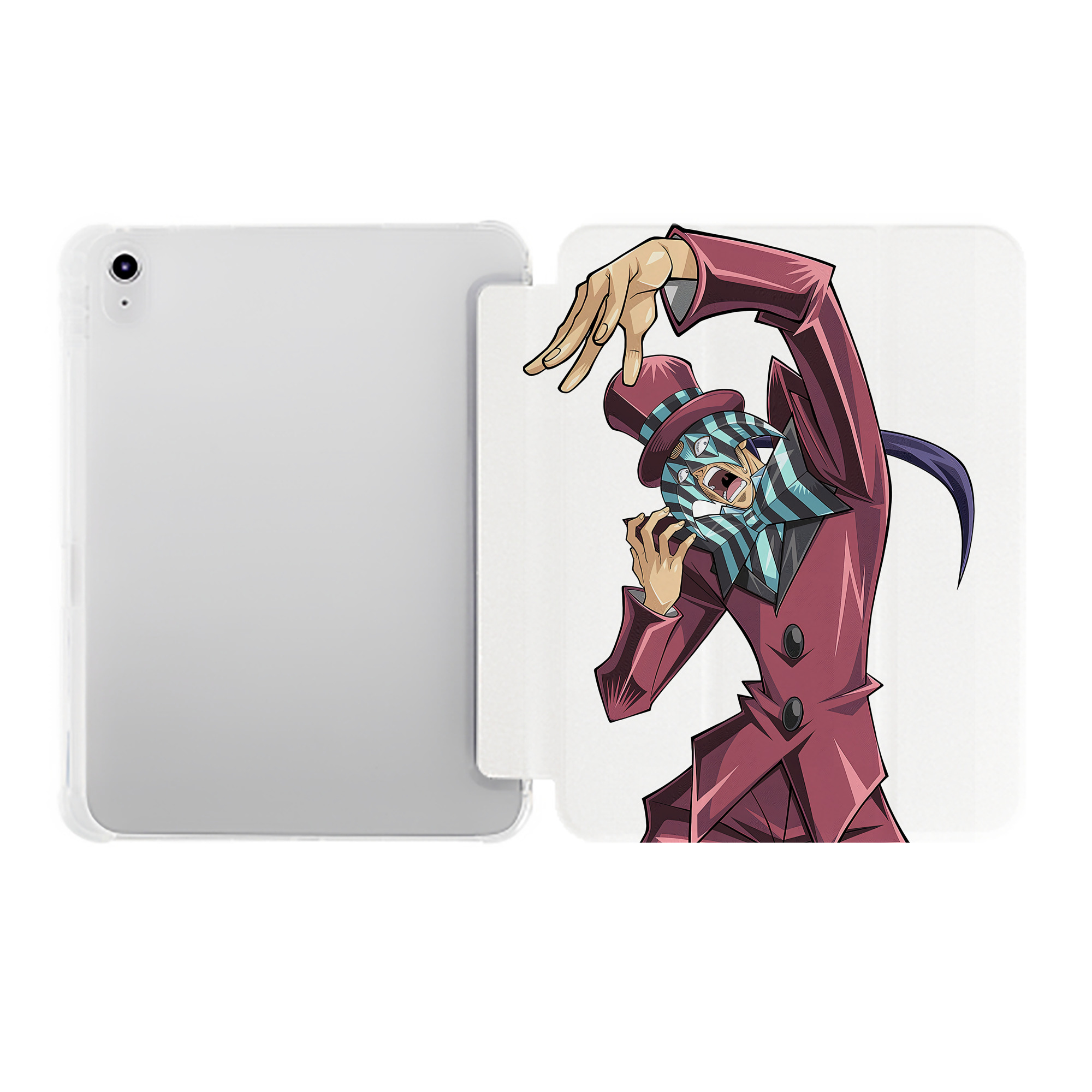（画像用） 遊☆戯☆王 Yu-Gi-Oh! IPad ケース ペン収納付き 三つ折りスタンド PUレザー×シリコン 対応機種9.5/10.5/10.9インチ